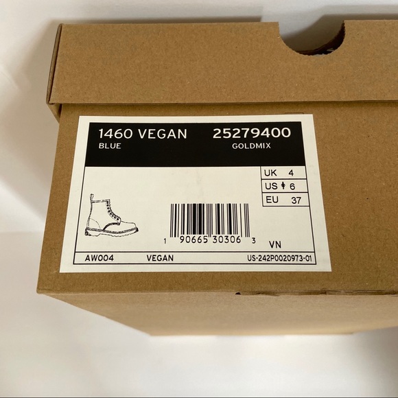 NIB Doc Martens Metallic Blue 1460 Combat Boots - Picture 8 of 8